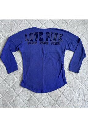 Victoria's Secret PINK | Purple & Black Varsity Crew Neck | Size Small